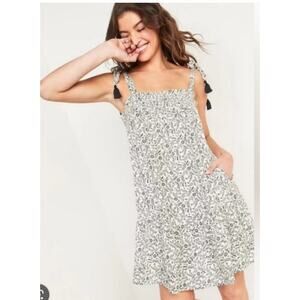 Old Navy Floral Tie Strap Dress XL Smocked Mini Cottagecore Summer Boho